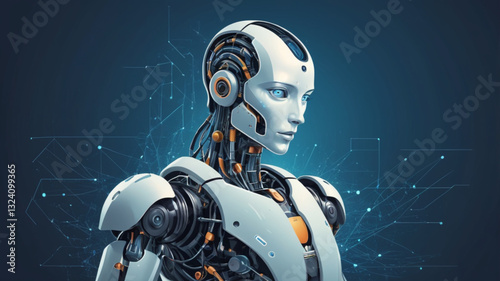 AI-Enhanced Android with Futuristic Cyber Technology