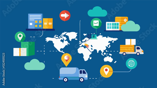 Logistics data including transportation routes and capacity are utilized to ensure timely and effective delivery of aid and supplies to affected areas.. Vector illustration