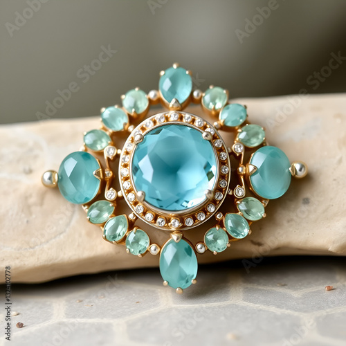 A timeless piece of jewelry with a central amazonite