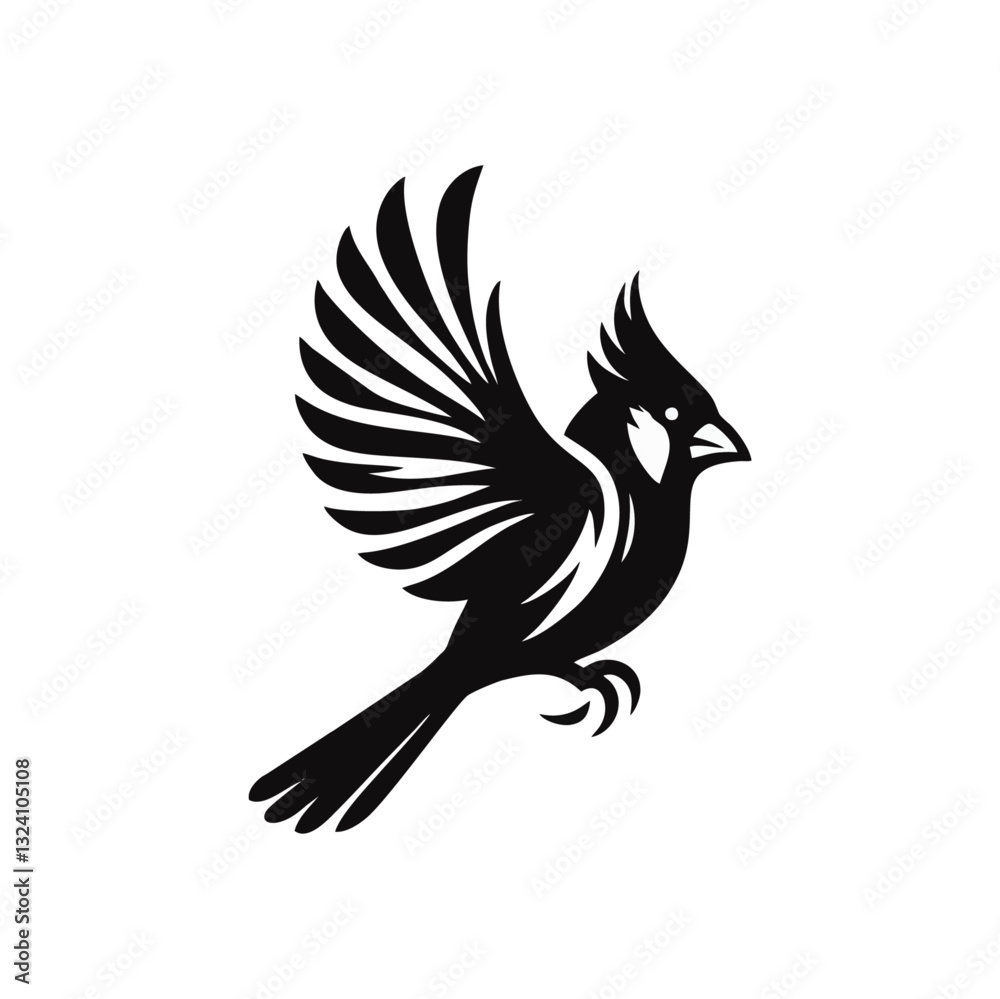 Fototapeta premium cardinal engrave logo icon design illustration