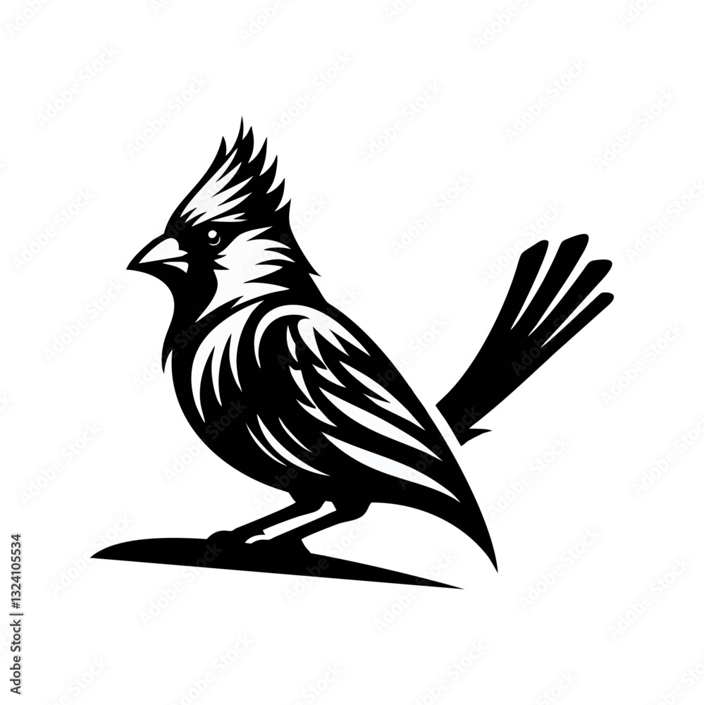 Fototapeta premium cardinal engrave logo icon design illustration