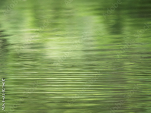 background of green water ripple, calm pond with beautiful reflection on water, abstract green wave, natural ripple background