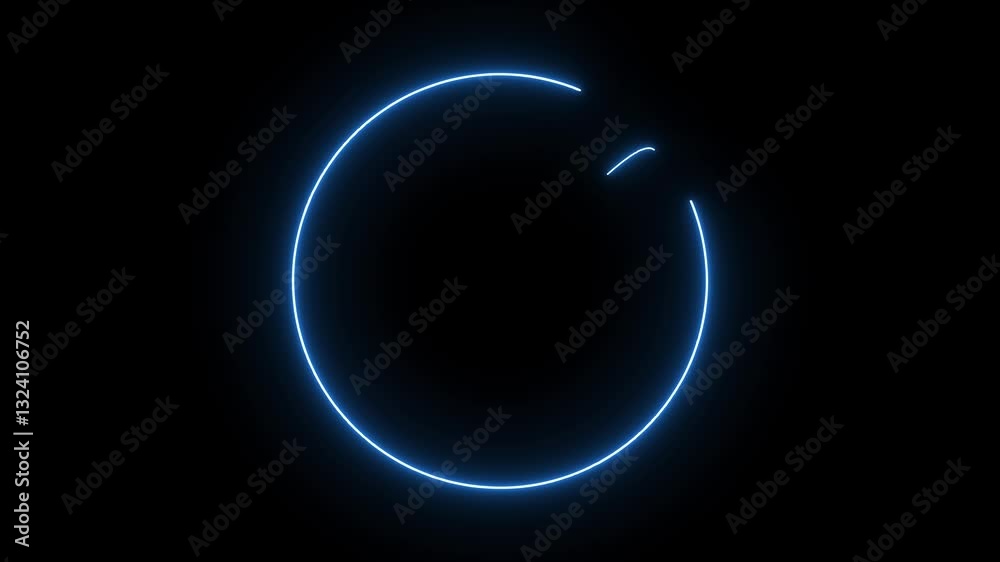 neon blue color checkmark icon animation correct success confirm select tick accept sign symbol on black background 