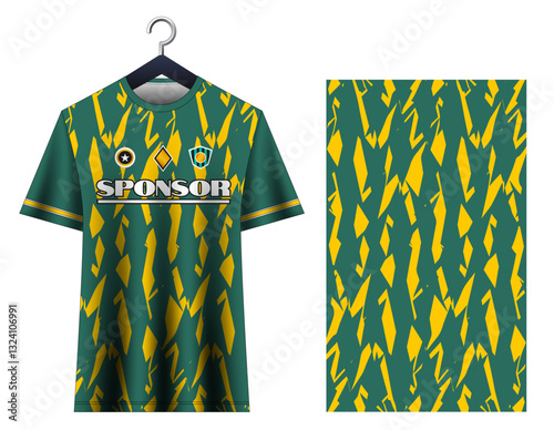 Soccer jersey sport shirt design template.