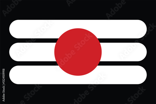 Shiva Mahadev Red Tilak Maha Shivratri Hindu Festival Vector Illustration. Lord Shiva's Red tilak with white stripes isolated on Black background