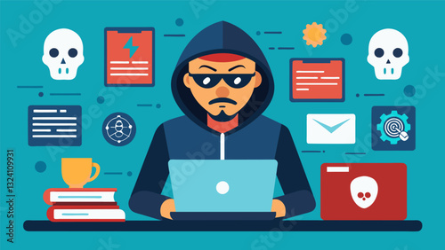 Information gleaned from digital artifacts used to identify and apprehend individuals responsible for cyber attacks.. Vector illustration