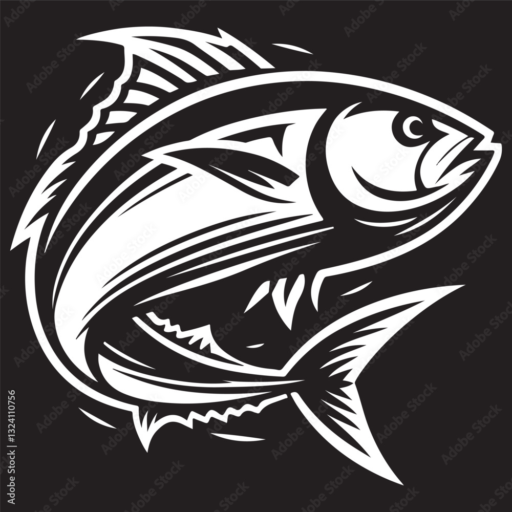 Obraz premium Tuna seafood. Tuna fish vector illustration