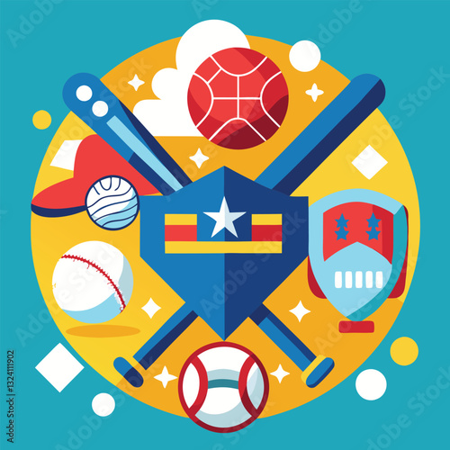 Baseball day vector illustration icon elements symbols