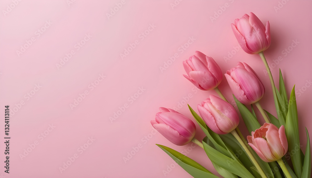Pink Tulips on Soft Pink Background – Perfect for Mother's Day, 8 March, Easter, and Wedding Invitations Pink Tulips on Soft Pink Background – Perfect for Mother's Day, 8 March, Easter, and Wedding Invitations