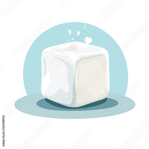 A Simple flat 2D icon white marshmallow isolated on a white background, vector, flat design, animation design, simple flat 2D icon, minimalist design, clipart
