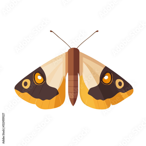 My Simple flat 2D icon colorful moth isolated on a white background, vector, flat design, animation design, simple flat 2D icon, minimalist design, clipart