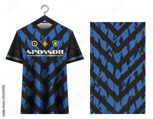 Soccer jersey sport shirt design template.