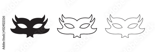 Silhouette superhero mask vector icon set,  EPS10