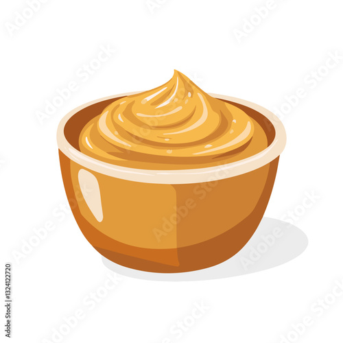 Very Simple flat 2D icon peanut butter isolated on a white background, vector, flat design, animation design, simple flat 2D icon, minimalist design, clipart	