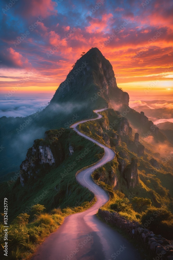 Fototapeta premium Pico do Arieiro is the third highest mountain and a popular tourist attraction year-round, with road access to the summit.