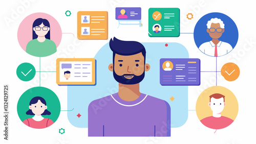 Indepth user research and data analysis leads to the creation of personalized user personas which inform the design decisions for a more tailored app or web experience.. Vector illustration