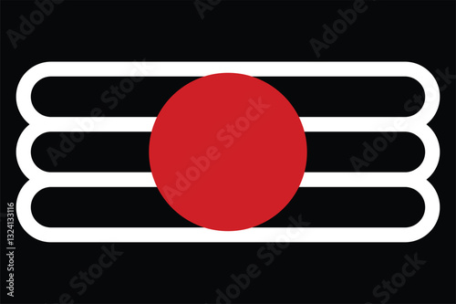 Shiva Mahadev Red Tilak Maha Shivratri Hindu Festival Vector Illustration. Lord Shiva's Red tilak with white stripes isolated on Black background
