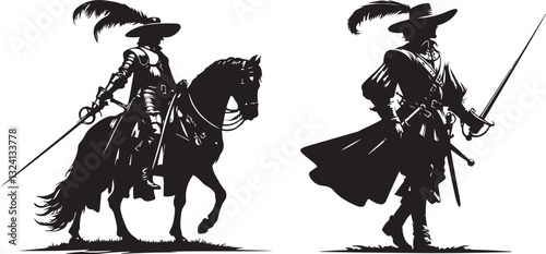 Musketeer Silhouette Vector Illustration Design