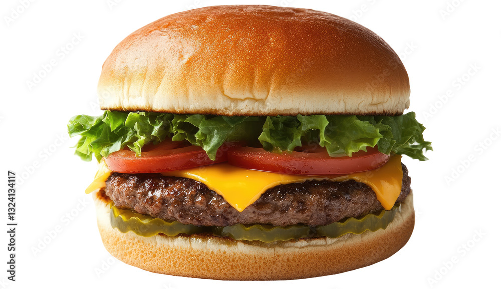 Classic Cheeseburger on a Dark Background Classic Cheeseburger on a Dark Background