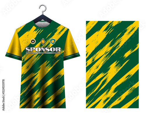 Soccer jersey sport shirt design template.