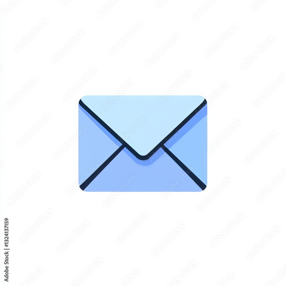 Icon of a simple blue envelope for email communication Icon of a simple blue envelope for email communication