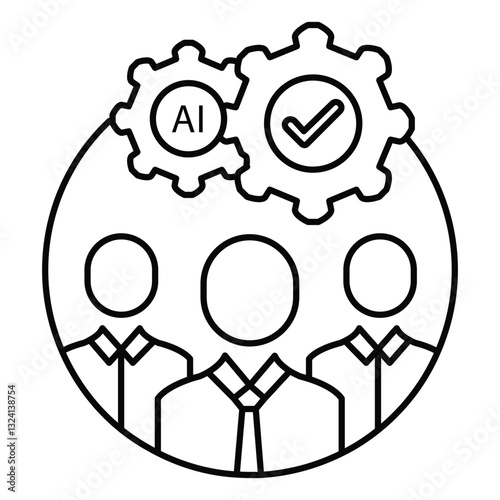Candidate Selection Process Ai Automation Vector Icon Design with editable Stroke