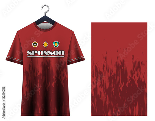 Soccer jersey sport shirt design template.
