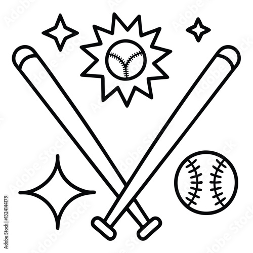 Baseball day vector illustration icon elements symbols