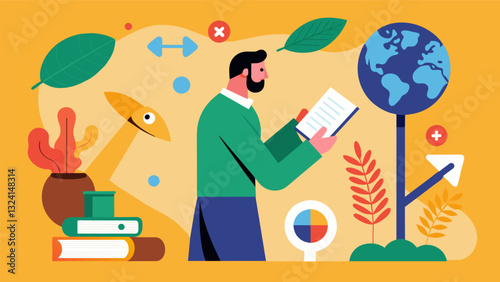 Investigating the impact of cultural exchange on the development of literary genres using computational tools.. Vector illustration