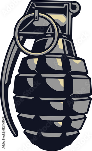 hand Military Grenade vector Illustration