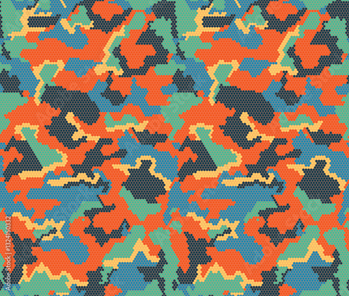 camouflage Pattern military army seamless pixel textile geometric texture fashion