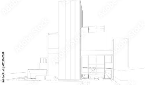 3D illustration of industrial project