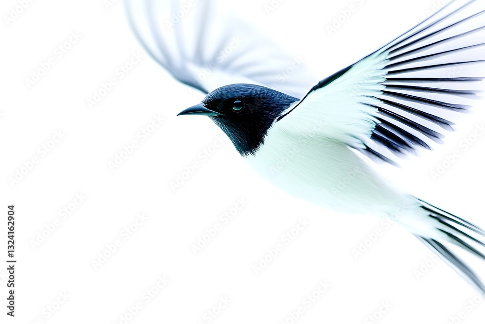 Obraz premium Bird in Flight for White Background.