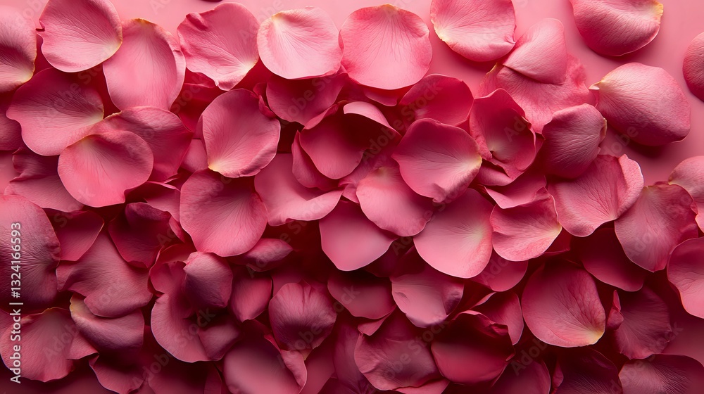 Pink rose petals scattered in romantic arrangement creating soft textured background with delicate natural curves and shadows, suitable for wedding designs and valentines. Pink rose petals scattered in romantic arrangement creating soft textured background with delicate natural curves and shadows, suitable for wedding designs and valentines.