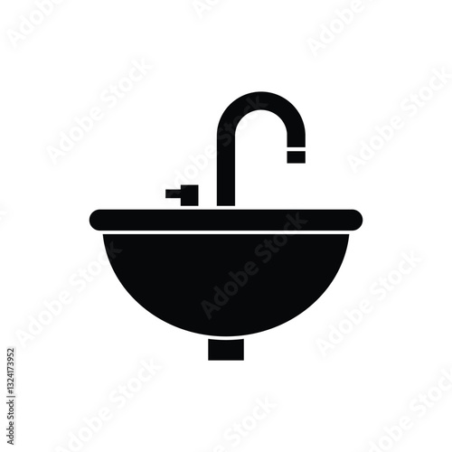 Bathroom sink icon vector logo