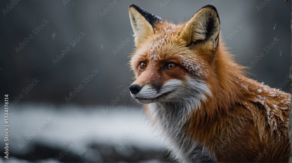 Fototapeta premium Graceful Fox At the Summit