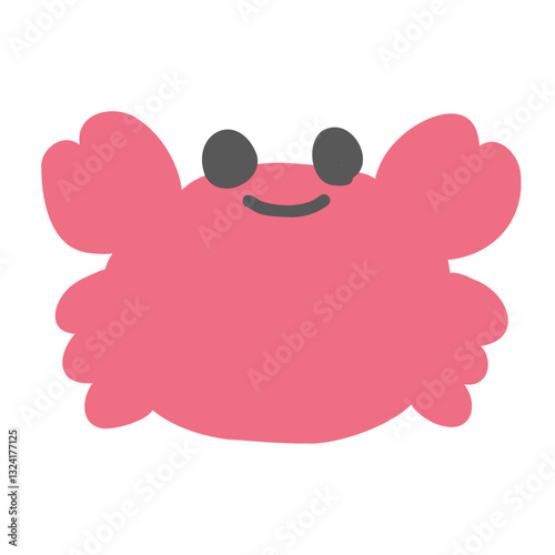 カニの手描きベクターアイコン｜海・甲殻類・水辺 – Hand-drawn Crab Vector Icon