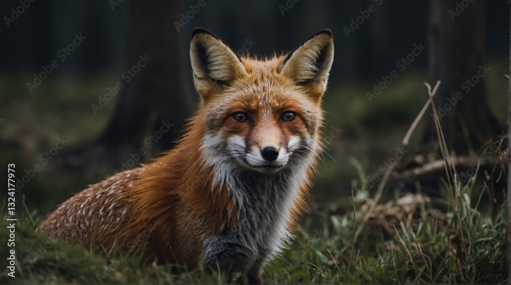 Naklejka premium Graceful Fox In a Glimpse