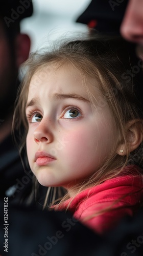 International Day for Street Children Thoughtful young caucasian girl in pink hoodie looking upward
