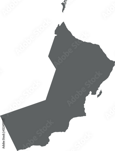 Simple Map of Oman Vector Illustration
