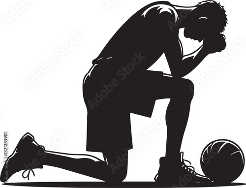 frustrated basketball player vector