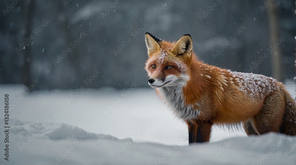 Fototapeta premium Luminous Fox Among the Leaves