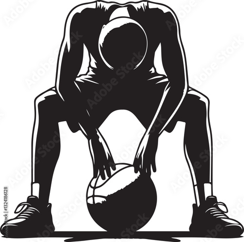 frustrated basketball player vector