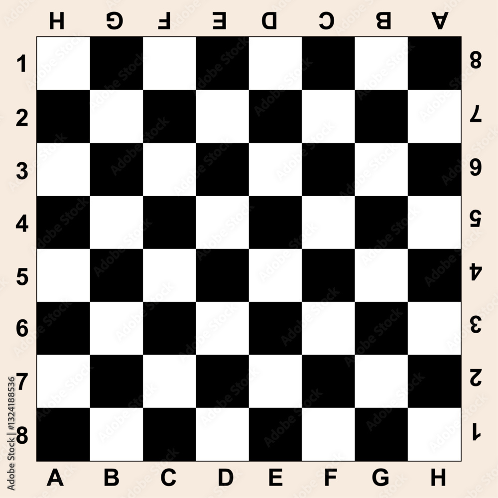 Obraz premium Black and white chess board vector graphics