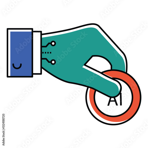 Hand Giving Ai Donation Vector Icon design