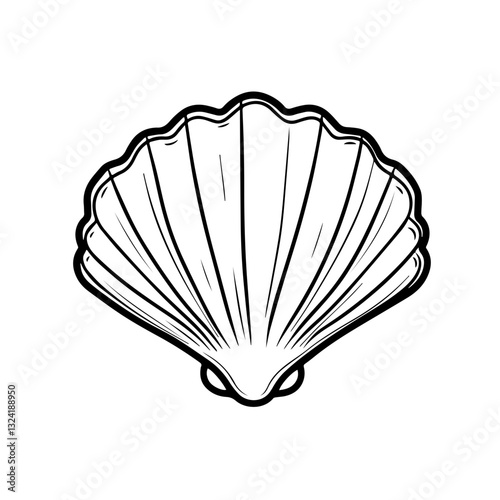 Scallop Simple Vector Logo – High-Contrast Flat Design Illustration