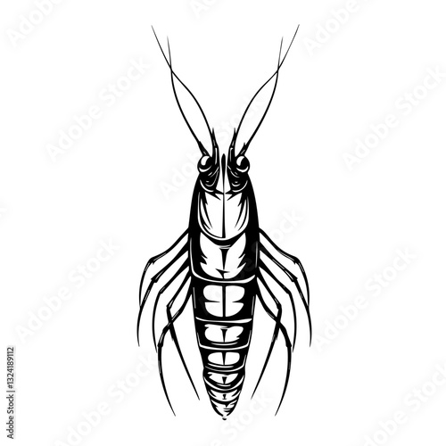 Rock Lobster Simple Vector Logo – High-Contrast Flat Design Illustration