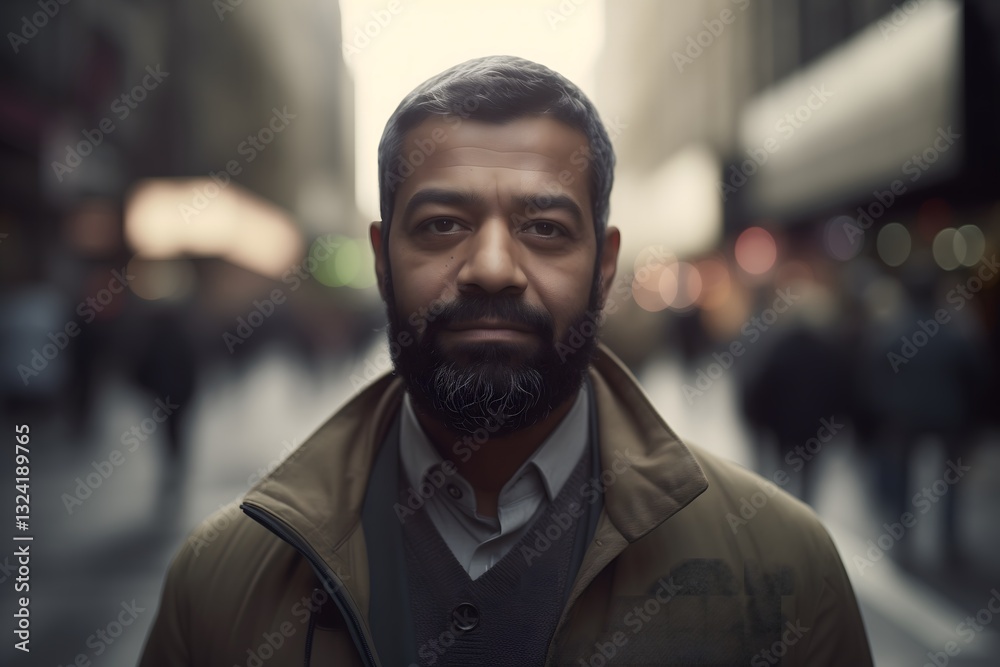 Obraz premium Portrait of an Ordinary Man with a Calm and Neutral Expression