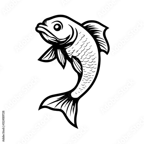 Horsefish Simple Vector Logo – High-Contrast Flat Design Illustration