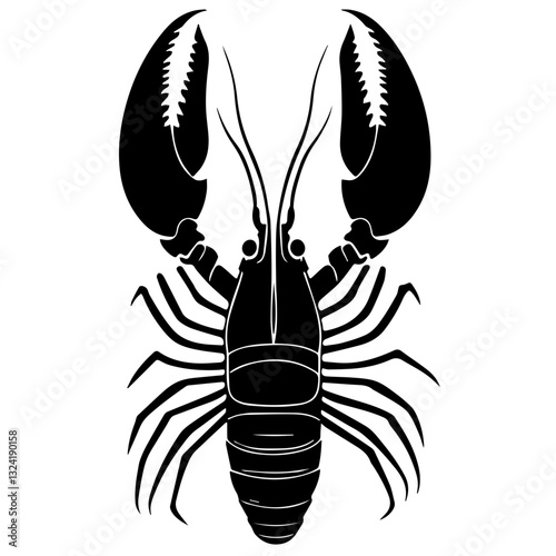 Rock Lobster Simple Vector Logo – High-Contrast Flat Design Illustration